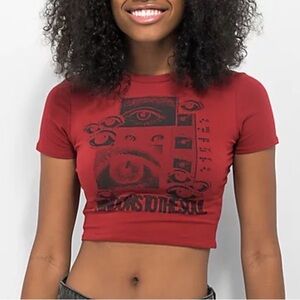 Empyre Red Eye Graphic Crop Top